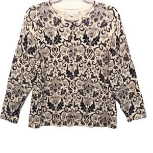 Charter Club Black, White & Gray Pattern Sweater